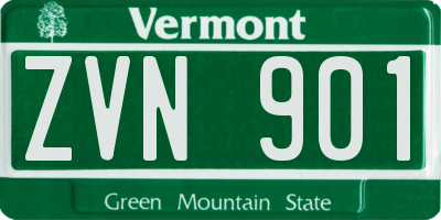 VT license plate ZVN901
