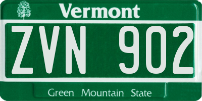 VT license plate ZVN902