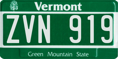 VT license plate ZVN919