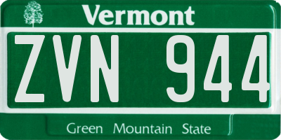 VT license plate ZVN944