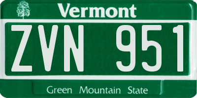 VT license plate ZVN951