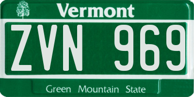 VT license plate ZVN969