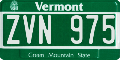 VT license plate ZVN975