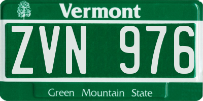 VT license plate ZVN976