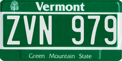 VT license plate ZVN979