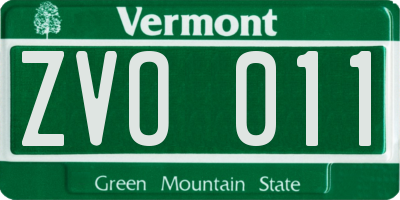 VT license plate ZVO011