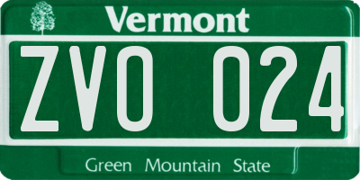 VT license plate ZVO024