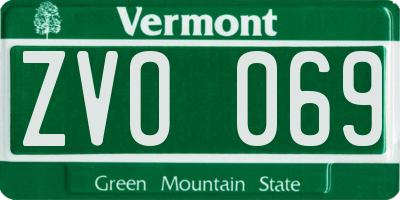 VT license plate ZVO069