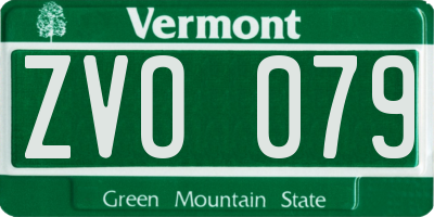 VT license plate ZVO079