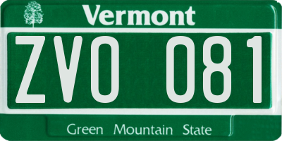 VT license plate ZVO081