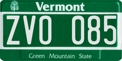 VT license plate ZVO085