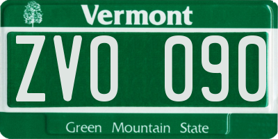 VT license plate ZVO090