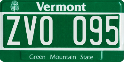 VT license plate ZVO095