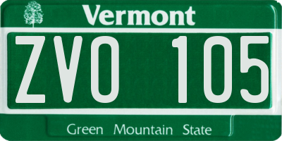 VT license plate ZVO105