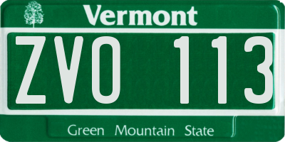 VT license plate ZVO113