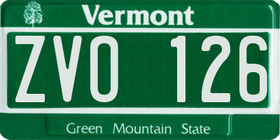 VT license plate ZVO126