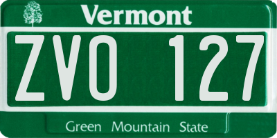VT license plate ZVO127