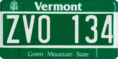 VT license plate ZVO134