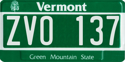 VT license plate ZVO137