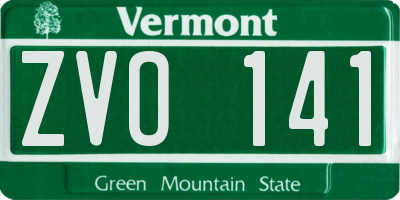 VT license plate ZVO141