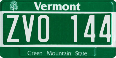 VT license plate ZVO144