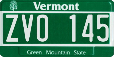 VT license plate ZVO145