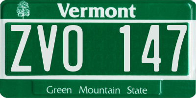 VT license plate ZVO147