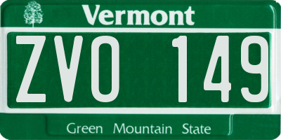VT license plate ZVO149