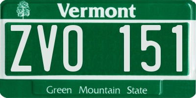 VT license plate ZVO151