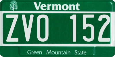 VT license plate ZVO152