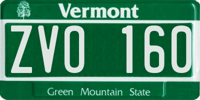 VT license plate ZVO160