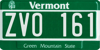 VT license plate ZVO161