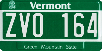VT license plate ZVO164