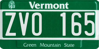 VT license plate ZVO165