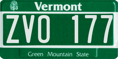 VT license plate ZVO177