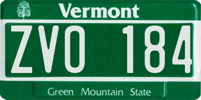 VT license plate ZVO184