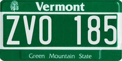VT license plate ZVO185