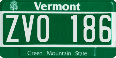 VT license plate ZVO186