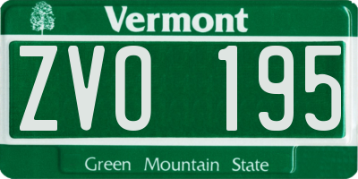 VT license plate ZVO195
