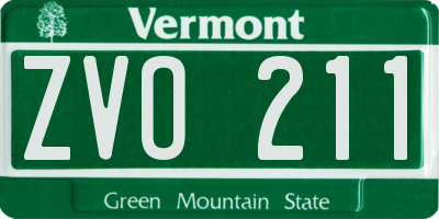 VT license plate ZVO211