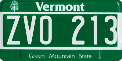 VT license plate ZVO213