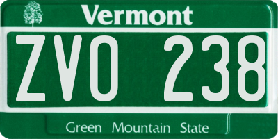 VT license plate ZVO238