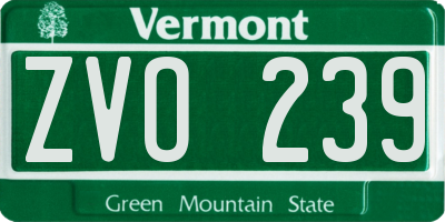 VT license plate ZVO239