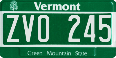 VT license plate ZVO245