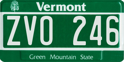 VT license plate ZVO246