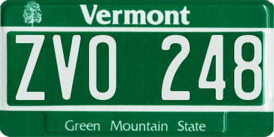 VT license plate ZVO248