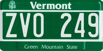 VT license plate ZVO249