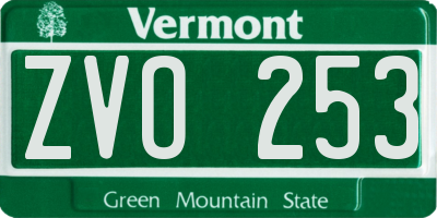 VT license plate ZVO253