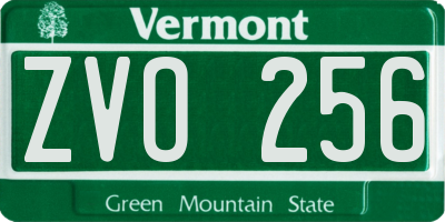 VT license plate ZVO256