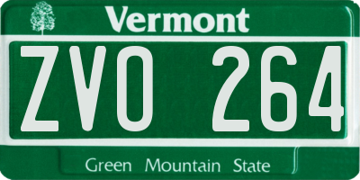 VT license plate ZVO264